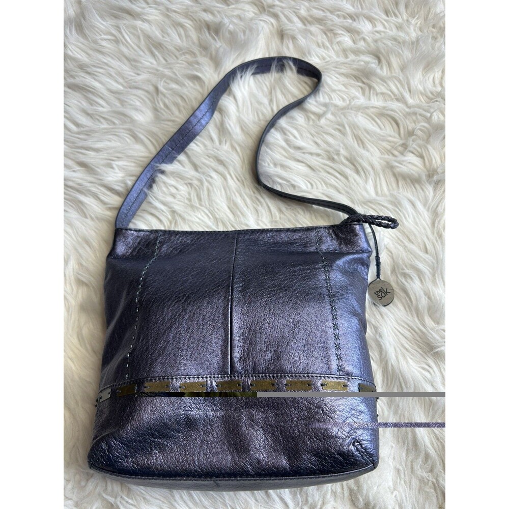 The Sak Y2K Metallic Purple Leather Hobo Shoulder Bag NWOT
